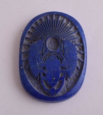 Carved Lapis Lazuli Scarab Egyptian Beetle Gemstone Carving 2" / 33 gram