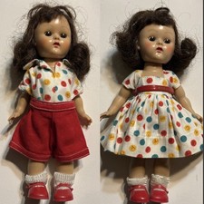 Vogue Dolls Ginny Lot of 2 1950s Hard Plastic ABC Dress Red Shorts Estate Toy