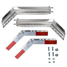Chrome Mud Flap Hanger Set 45 Degree Angled 30 2 Inch Bolt Pattern W Reflector