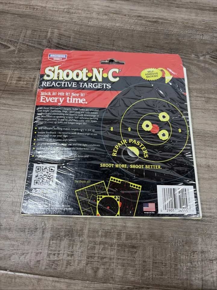 12 hojas de madera de abedul Casey (432) 1" Shoot-N-C objetivos puntos pastadores autoadhesivos Foto 2 de 2