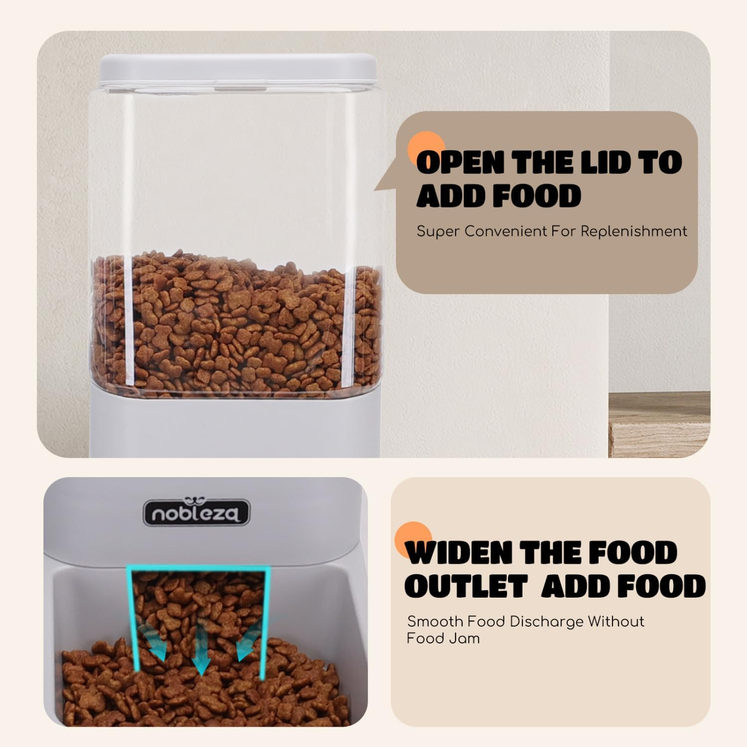 Distributore Automatico E Distributore D'Acqua per Gatti, Dispenser Cibo Gatti C - 4