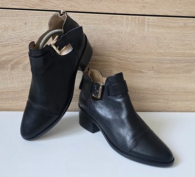 Geox D62P78 Twinka A Leder Stiefeletten Chelsea Boots Schwarz Gr. 6,5 = 40