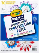 Crayola Project Premium Construction Paper 9"X12" 50 Sheets - White