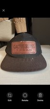Trucker hat HOOEY Cactus Ropes Texas CR85 Black Brown Flexfit Hat CR085 broke-in