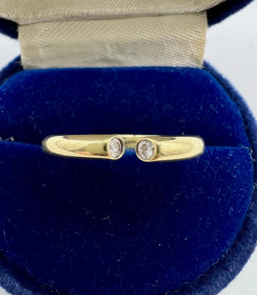 Außergewöhnlicher 14K Gelbgoldring mit zwei Brillanten à 0,05 ct. - Bild 4 von 4
