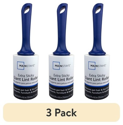 (3 pack) Extra Sticky 100-Sheet Giant Lint Roller with 4.6'' Tall Sheets
