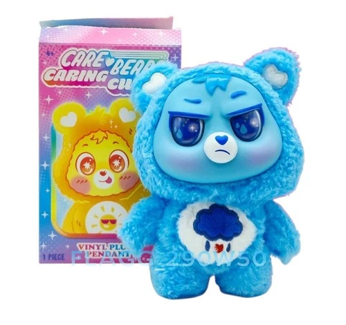 CARE BEARS CARING CUTIES 6" Grumpy Bear Vinyl Plush Pendant Figure *READ*
