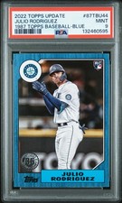 2022 TOPPS UPDATE 1987 TOPPS BB BLUE #87TBU44 JULIO RODRIGUEZ PSA 9