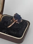 Vintage 1990-s 14 Ct Rolled Gold Sapphire Ring Size UK P US 7 1/2 - Hallmarked!