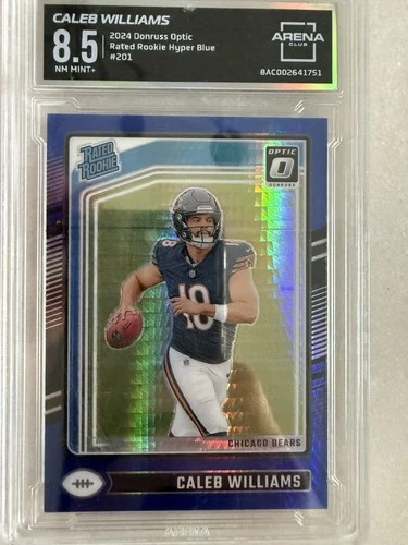 2024 Donruss Optic Caleb Williams Rated Rookie Hyper Blue  Arena Club 8.5 NM+