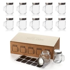 2.5oz Small Mason Jars with Stainless Steel Lids  Chalkboard Labels 10 pack...