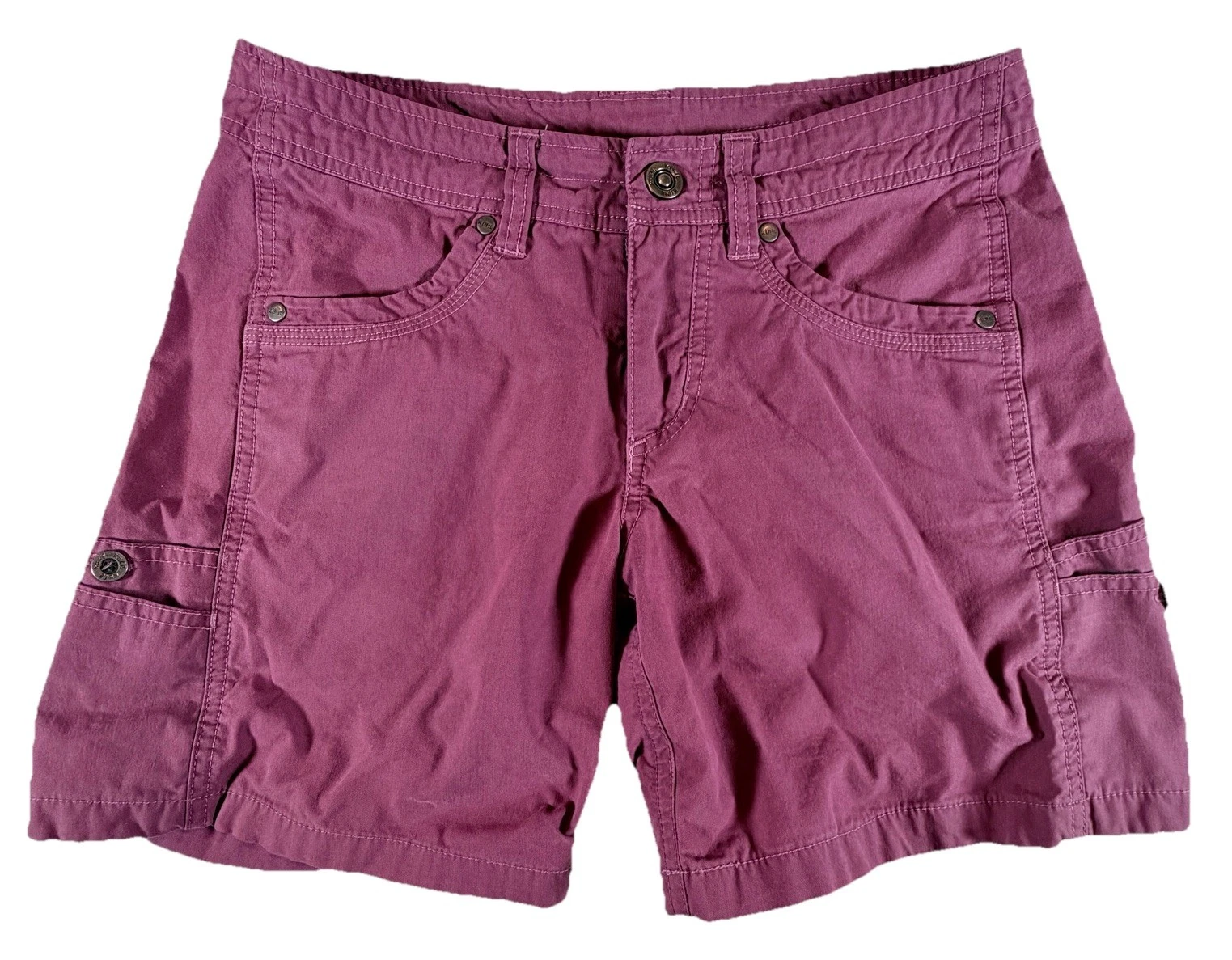 Kuhl Splash Shorts Women's Sz 4 Maroon Bermuda Cargo Pockets Utility Hiking
