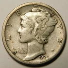 1928 S Mercury Dime 90% Silver F-VF   "Actual Coin Pictured - Not Cleaned"
