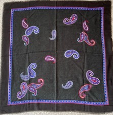 Glentex paisley Scarf 100 Acrylic multicolor Size 30"x30" Made in Japan