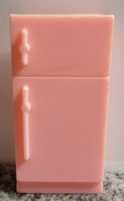 Vintage Marx Toys Dollhouse REFRIGERATOR FRIDGE Kitchen Pink Plastic