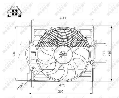 FAN ENGINE COOLING 47214 FOR M51 D25 2.5L M52 B28 2.8L 6cyl M60 B30 3.0L 8cyl - Image 3 of 4