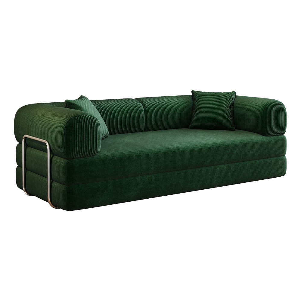 78.8" Compression Sofa Convertible Floor Sofa Bed Futon Couch Sleeper Bed Green