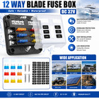 6 Circuit Blade Fuse Box Block Holder LED Light 12V 32V Marine Car Caravan RV
