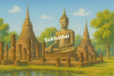 Sukhothai Coloured Pencil Art (AI GENERATED IMAGE)