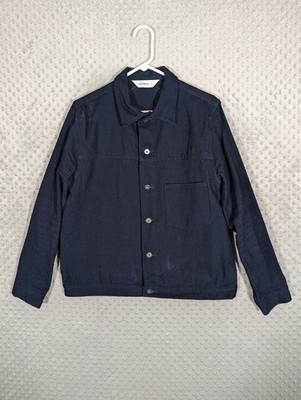 3sixteen Type 1S Denim Trucker Jacket Men's Large Indigo Pockets Made USA