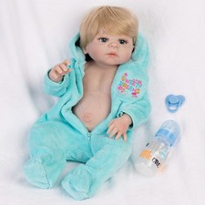 Lifelike 22" Reborn Dolls Full Body Vinyl Silicone Newborn Toddler Boy Doll Gift