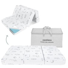 Trifold Pack and Play Mattress, 38x26 Dual Sided Memory Foam Baby Mattress fo...