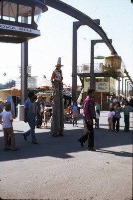 sl38 Slide 1973  Monorail Stilt Walker Los Angeles Fair 316a