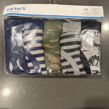 Boys Carter's 5 Pk Space Stripe Camo Dinosaur Boxer Briefs Underwear Sz 2-3