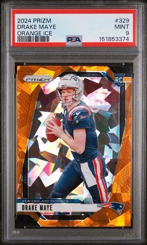 2024 Panini Prizm - Rookies Drake Maye #329 Orange Ice Prizm (RC)