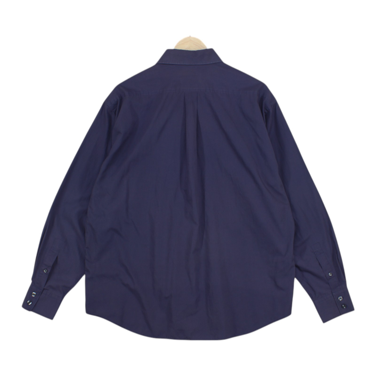 Camicia elegante vintage Yves Saint Laurent uomo taglia 43 blu vestibilità regolare anni 90 retrò