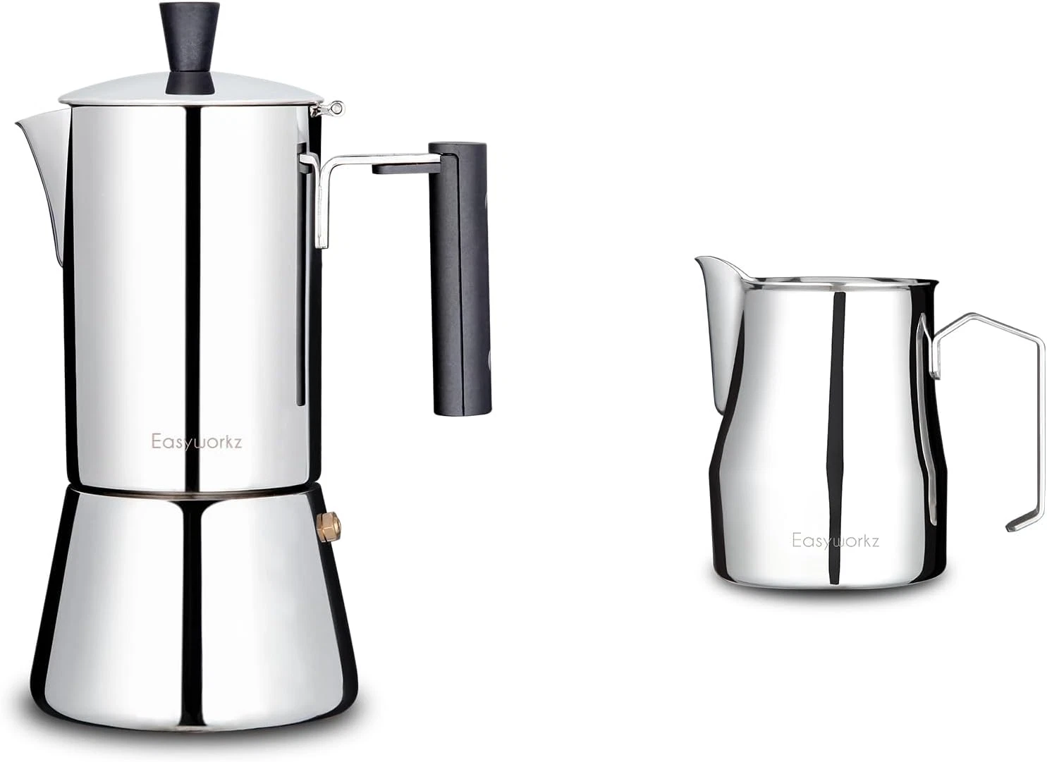 Pedro 6-Cup Stovetop Espresso Maker with 12 Oz Stainless Steel Frothing Pitcher
