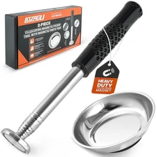 Telescoping Magnetic Pickup Tool with 50lb Pull Force, Magnet Stick Silver 