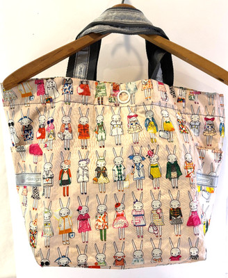 LeSportsac Artist in Residence Fifi Lapin Dress Up Bunny Print Large Tote Bag