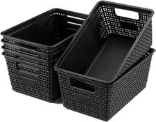 Set of 6 Baskets For Organizing Plastic Storage Bins Small Basket Organization