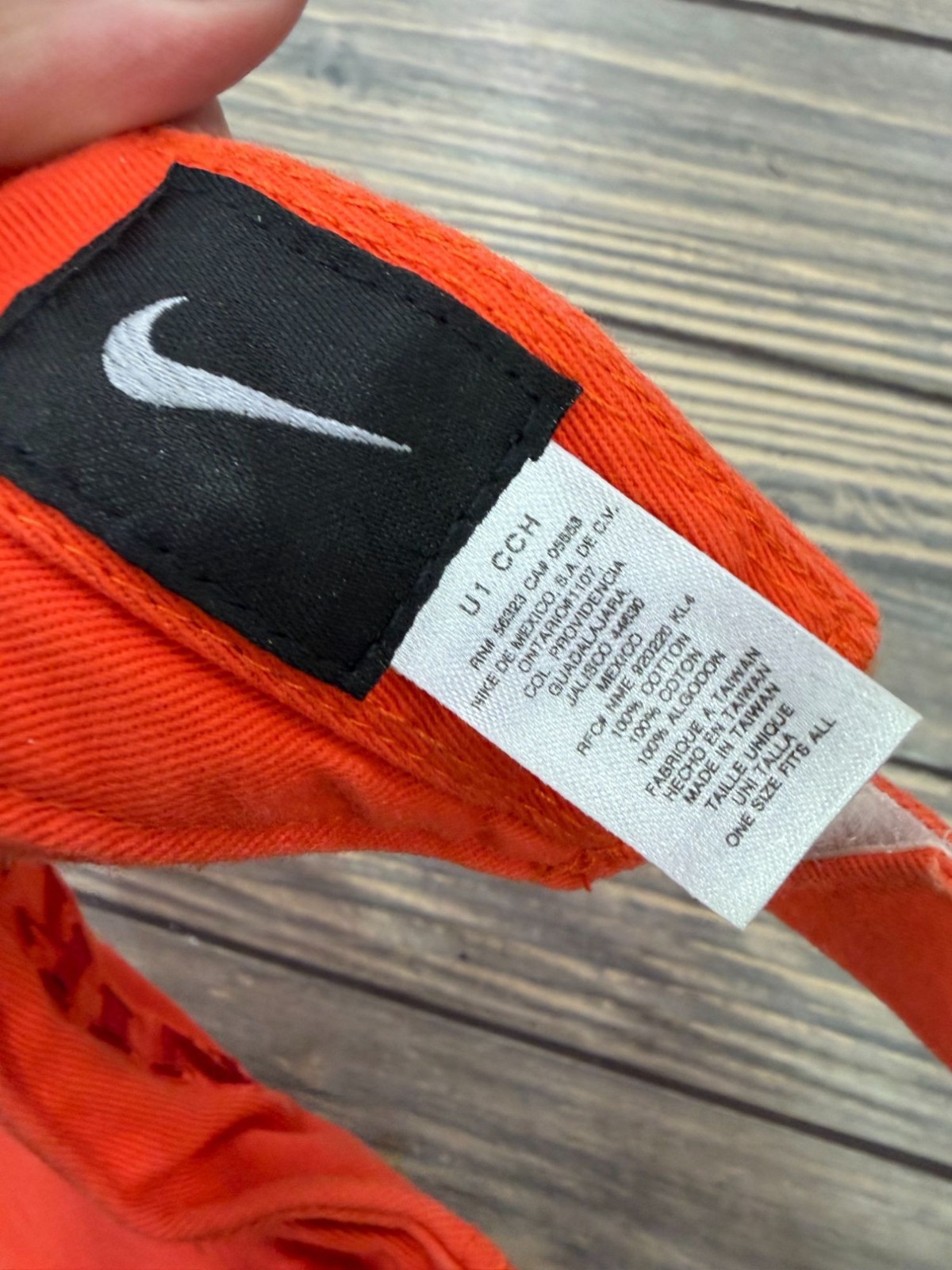 Nike Orange Adjustable Visor Hat Red Embroidered … - image 3