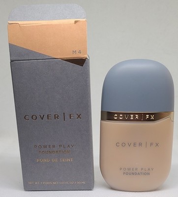COVER FX Power Play Liquid Foundation M4 Full Size NIB