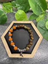 Handmade Ceramic Bead Beaded Stackable 6.5 Plus Stretch Bracelet New B215