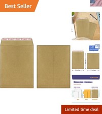 9x12 Security Catalog Envelopes - 120 PCS Recycled Kraft Self-Seal Pack