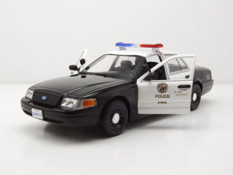Ford Crown Victoria LAPD POLICE 2001 Noir Blanc Drive Série TV Modèle 1:24 - Photo 4/4