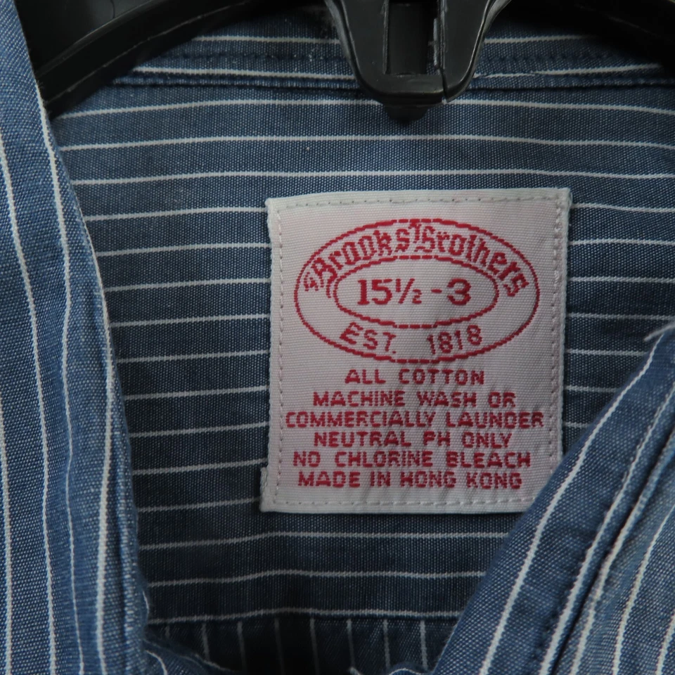 Brooks Brothers Shirt Men Medium 15.5 Blue French Cuff Makers USA Vintage - Image 4 of 4