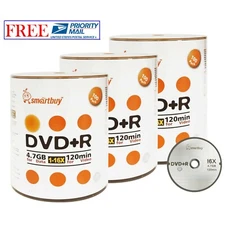 300 Pack Smartbuy 16X DVD+R 4.7GB Logo Top Data Video Blank Recordable Disc