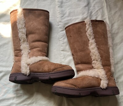 UGG Women's Sunburst Tall Chestnut Suede Boots Size 6 | eBay