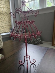 Miniature PINK Dress Form Jewelry Necklace Organizer 17"