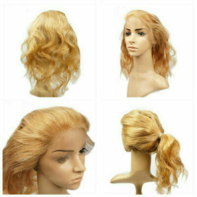 12A SWISS LACE 360 FRONTAL HONIGBLOND 27# BRASILIANISCHES MENSCHLICHES HAAR RUNDKOPF 90g