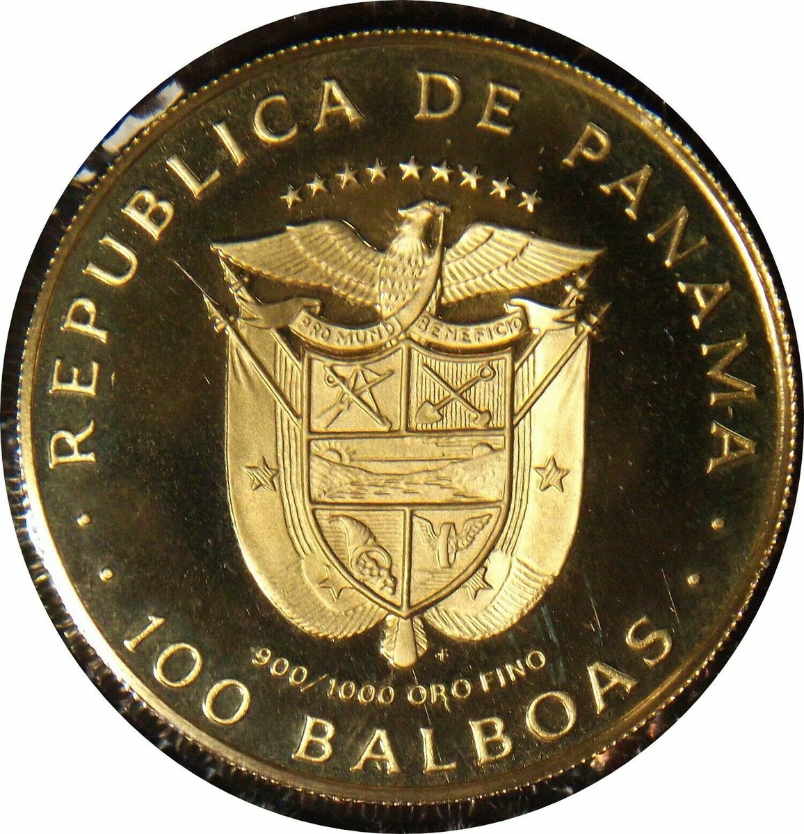 1975 Panama 100 Balboa Proof Gold Coin, First Gold Coin