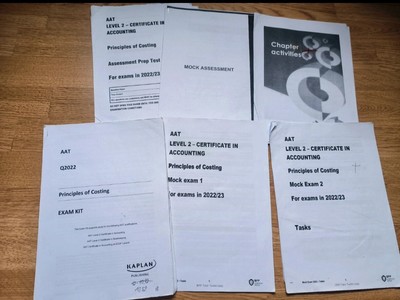 AAT Level 2 Principles of Costing Kaplan Exam kit Osborne BPP Bundle Q2022/23