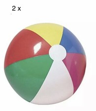 New Kid Fun - 2 Large 16" Inflatable Rainbow Beach Balls