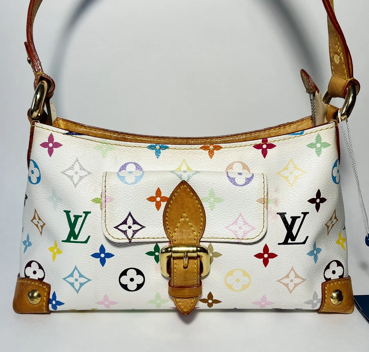 Authentic Louis Vuitton LV Takashi Murakami Eliza White Multicolor