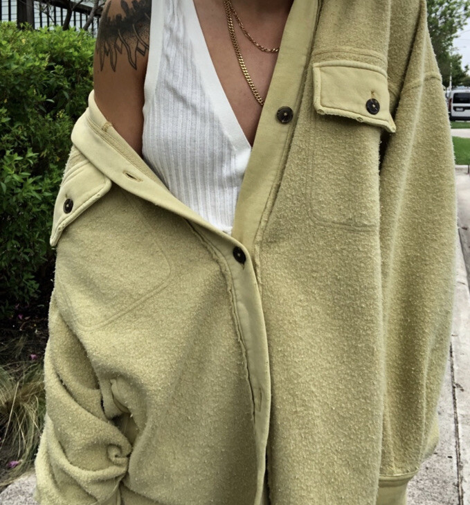 Free People Ruby Shirt Fleece Oversized Buttondown Shacket Jacket