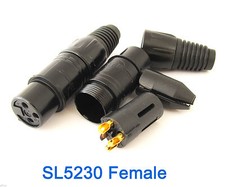 5pcs SL5230 XLR Gold 3pin Female Microphone Mic Speaker Cable Audio Connector